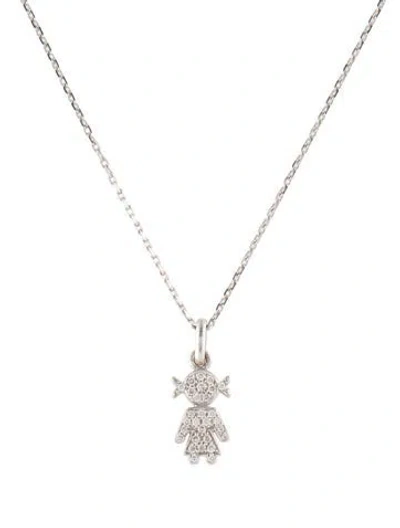 Pre-owned Necklace Diamond Girl Pendant , 16" In Multi