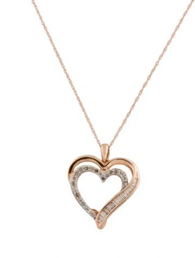 Pre-owned Necklace Diamond Heart Pendant , 16" In Multi