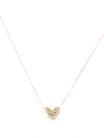 Pre-owned Necklace Diamond Heart Pendant , 16" In Multi