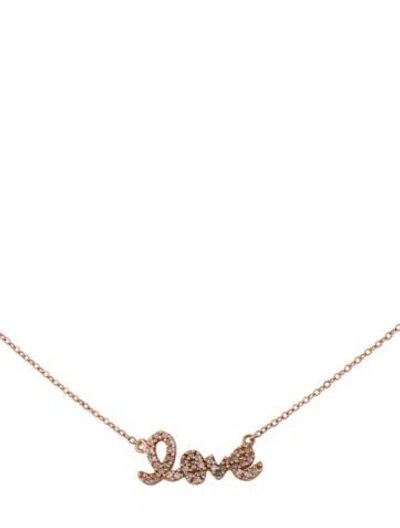 Pre-owned Necklace Diamond 'love' Pendant , 16.5" In Multi