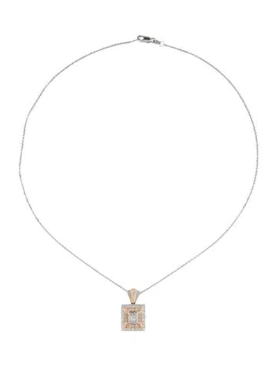 Pre-owned Necklace Diamond Pendant , 16.25" In Multi