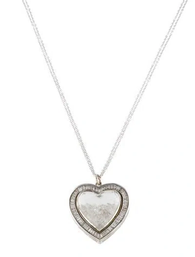 Pre-owned Necklace Diamond Shaker Heart Pendant , 18" In Multi