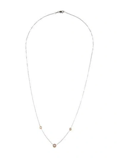 Pre-owned Necklace Diamond Station , 19" In Multi