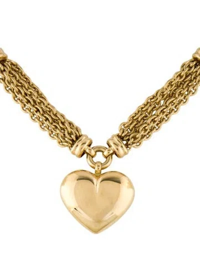 Pre-owned Necklace Giulio Marotto 18k Heart , 19" In Multi
