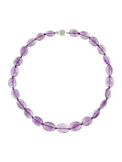 Pre-owned Necklace Iridesse 18k Amethyst Bead Stand, 17.5" In Multi