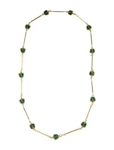 Pre-owned Necklace Jane Allen 18k Enamel Station , 28" In Multi