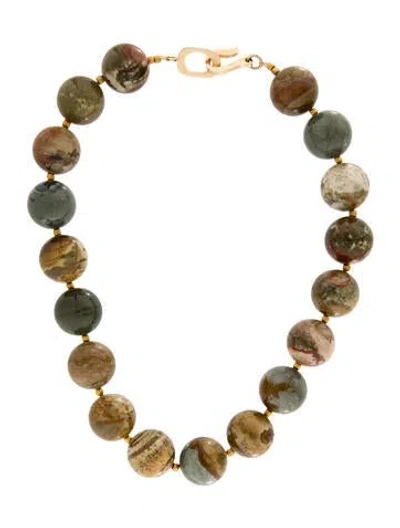Pre-owned Necklace Jasper Bead , 18" In Multi