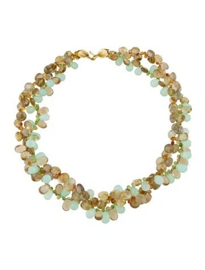 Pre-owned Necklace Joseph Murray 18k Mutli Stone Bead Strand , 18" In Multi