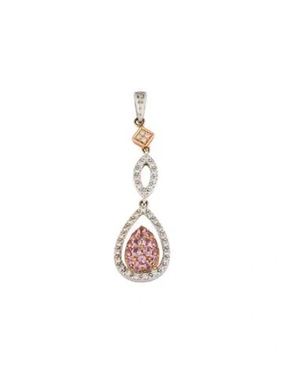 Pre-owned Necklace Ki By Kathy Ireland 18k Sapphire & Diamond Pendant In Multi