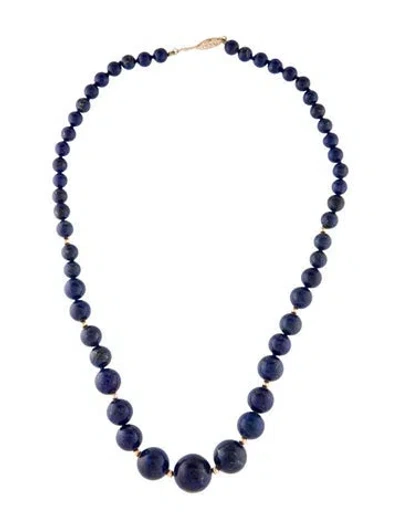Pre-owned Necklace Lapis Lazuli Graduated Bead Strand , 17.25" In Multi