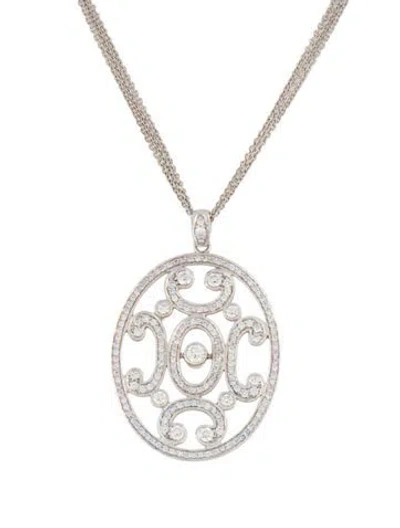 Pre-owned Necklace Leslie Greene 18k 1.14ctw Diamond Pendant W/14k Unbranded , 16.5" In Multi