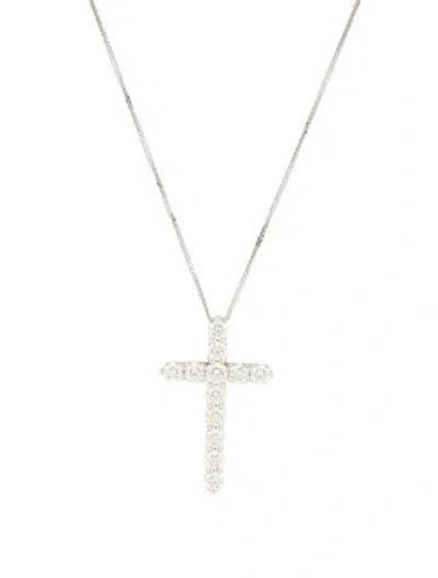 Pre-owned Necklace Mondani Jewels 14k 2.45ctw Diamond Cross Pendant , 18" In Multi