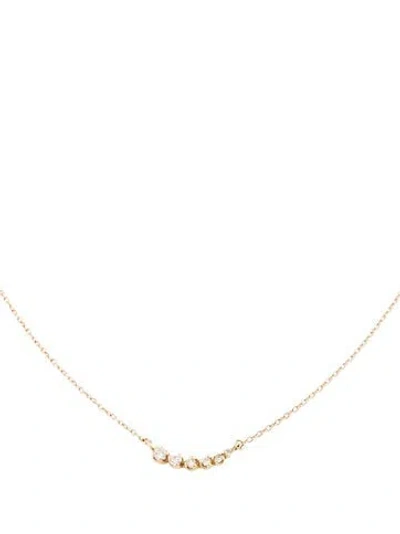 Pre-owned Necklace N+a New York 14k Diamond Curved Bar Pendant , 16" In Multi