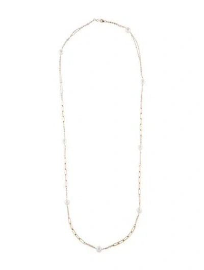 Pre-owned Necklace Pearl 8 Station , 32" In Multi