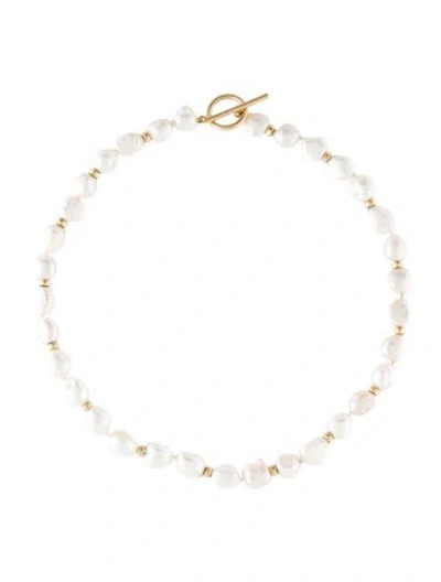 Pre-owned Necklace Pearl Bead Strand Toggle , 15.5" In Multi