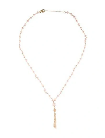 Pre-owned Necklace Pearl Lavalier , 17.5" In Multi