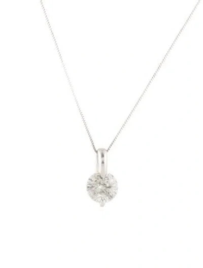 Pre-owned Necklace Platinum 1.00ct Diamond Pendant , 16.5" In Multi