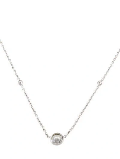 Pre-owned Necklace Platinum 1.08ctw Diamond Station , 16" In Multi