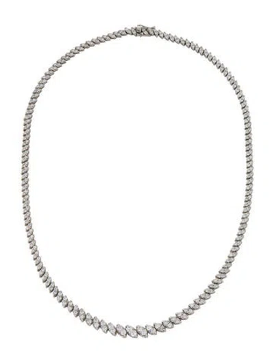 Pre-owned Necklace Platinum 5.18ctw Diamond Tennis Chain , 16" In Multi