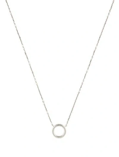 Pre-owned Necklace Platinum Circle Pendant , 18" In Multi