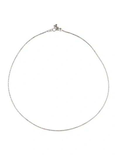 Pre-owned Necklace Platinum Diamond Accent Chain, 18" In Multi