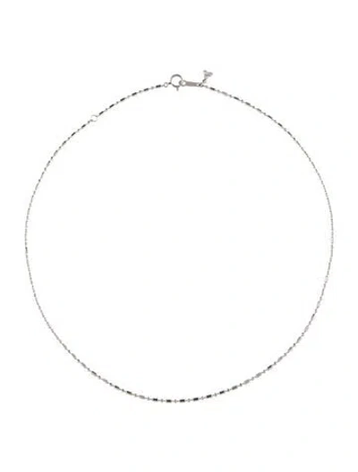 Pre-owned Necklace Platinum Diamond Bead Dash Chain , 15.75" In Multi