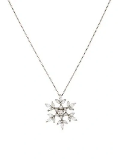 Pre-owned Necklace Platinum Diamond Pendant , 16.5" In Multi