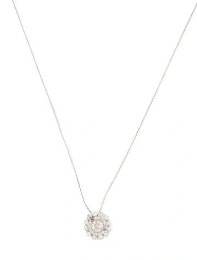 Pre-owned Necklace Platinum Diamond Pendant , 17" In Multi