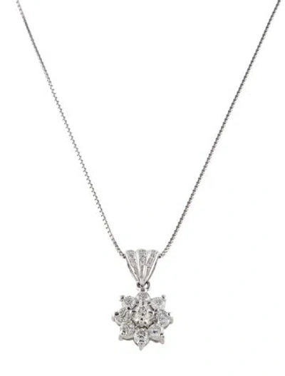Pre-owned Necklace Platinum Diamond Pendant , 17.5" In Multi