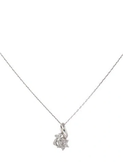 Pre-owned Necklace Platinum Diamond Pendant , 18" In Multi