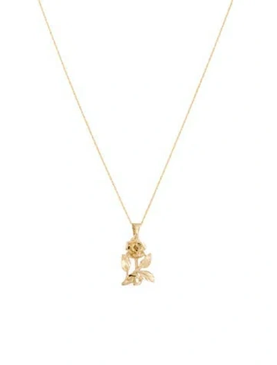 Pre-owned Necklace Rose Pendant , 18" In Multi