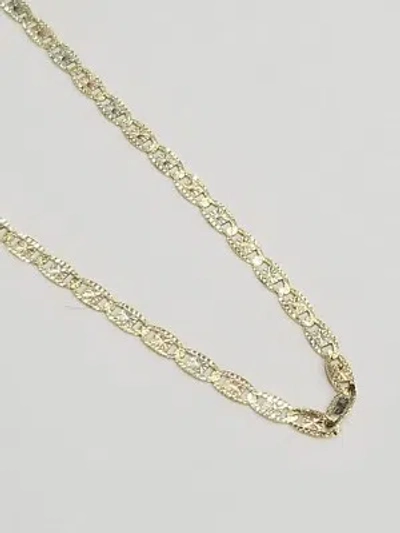 Pre-owned Necklace Sale 10k Tri Tone Gold Valentino Style  Chain 2.5 Mm 18" Inch
