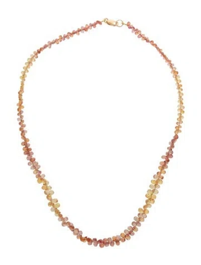 Pre-owned Necklace Sapphire Bead , 15.25" In Multi