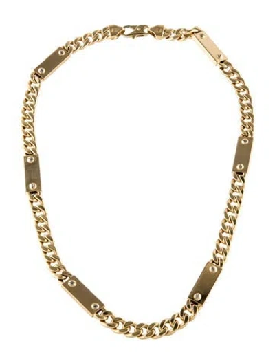 Pre-owned Necklace The10 14k Bar Station Chain , 18", 18" In Multi