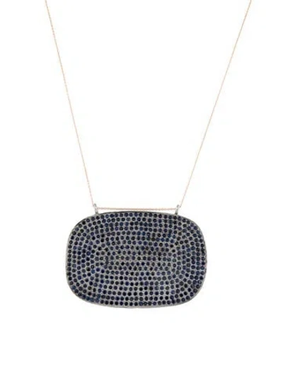 Pre-owned Necklace Tulah Jem Two-tone Sapphire Pendant , 19" In Multi