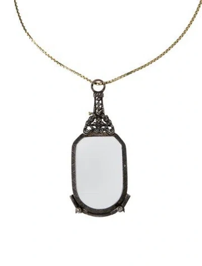 Pre-owned Necklace Vintage 14k Lorgnette Chain Pendant, 36.5" In Multi