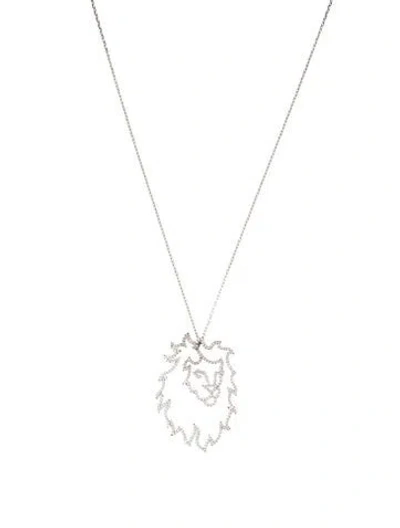 Pre-owned Necklace Visnja 18k Lion Head Courage Pendant , 24.5" In Multi