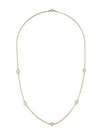 Pre-owned Necklace Vouclos 14k Mother Of Pearl Station , 22" In Multi