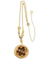 Nectar Nectar New York 18k Gold-plated Mixed Gemstone Honeycomb Long Pendant Necklace In Gold