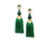 Nectar Nectar New York Gemstone Tassel Earrings In Gold Plated