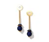 Nectar Nectar New York Navy Gemstone Drop Earrings In Gold Plated