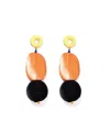 Nectar Nectar New York Walnut Dangle Earrings In Gold Plated