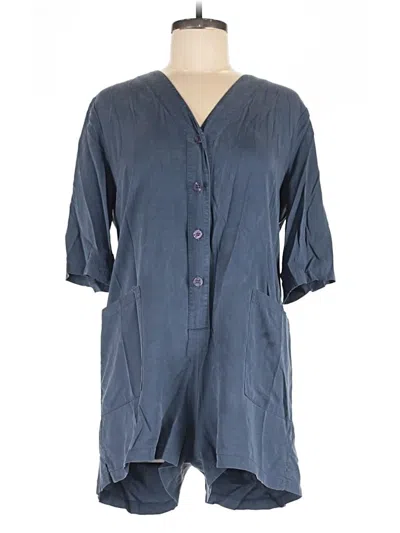 Pre-owned Need 3/4 Sleeve Button Down Shirt In Blue