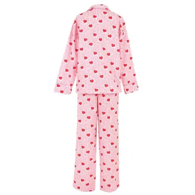 Needham Lane Lotta Love Long Sleeve Pajamas In Pink