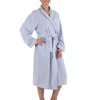 Needham Lane Striped Seersucker Cotton Robe In Navy In Blue