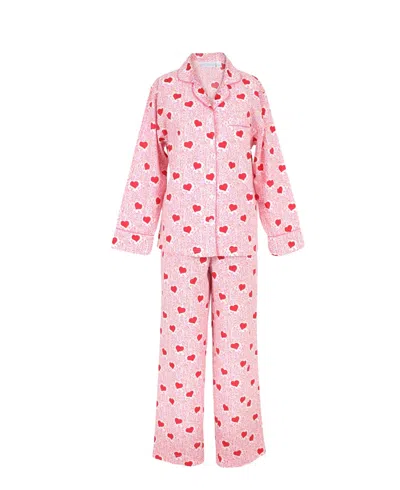 Needham Lane Women's Lotta Love Long Sleeve Pj Set In Pink