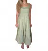 Needii Ashley Cotton Tank Smocked Midi Dress In Green In Green