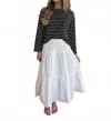 Needii Ashlyn Cotton Tiered Midi Skirt In White In White