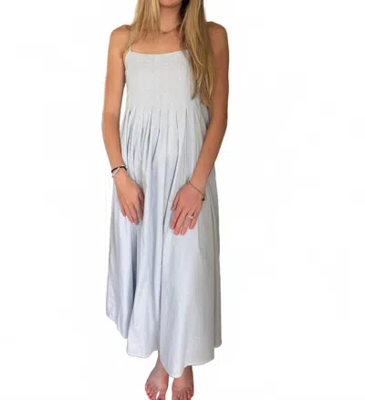 Needii Brooks Pintuck Linen Midi Dress In Blue