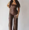 Needii City Nights Jumpsuit In Brown In Brown